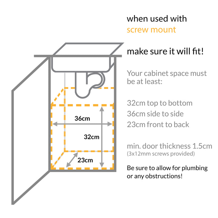 Skraldespand - ophæng til skab 10 L