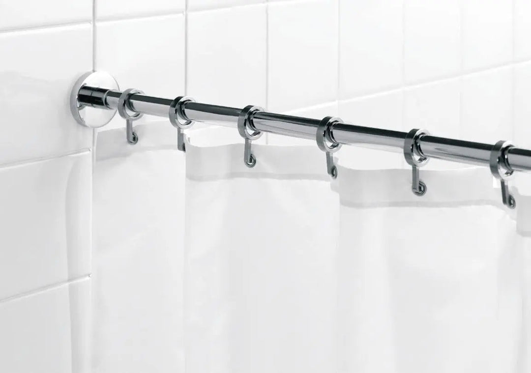 Rund badeforhængsstang krom