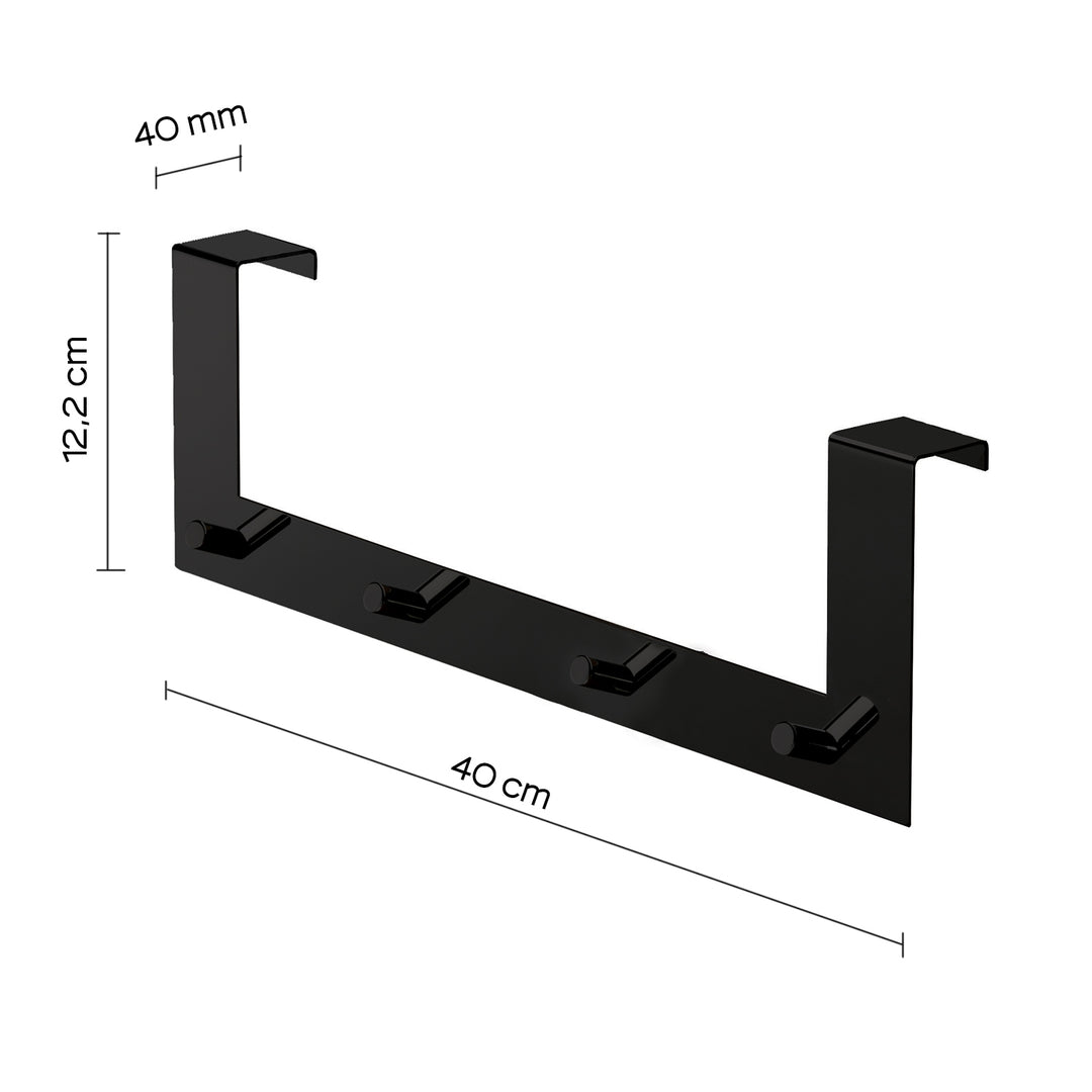 knagerække til dør - Sort