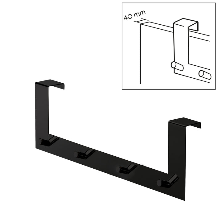 knagerække til dør - Sort