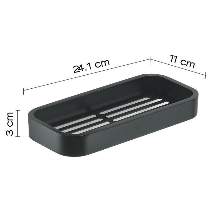 Outline rektangulär badrumshylla - Svart