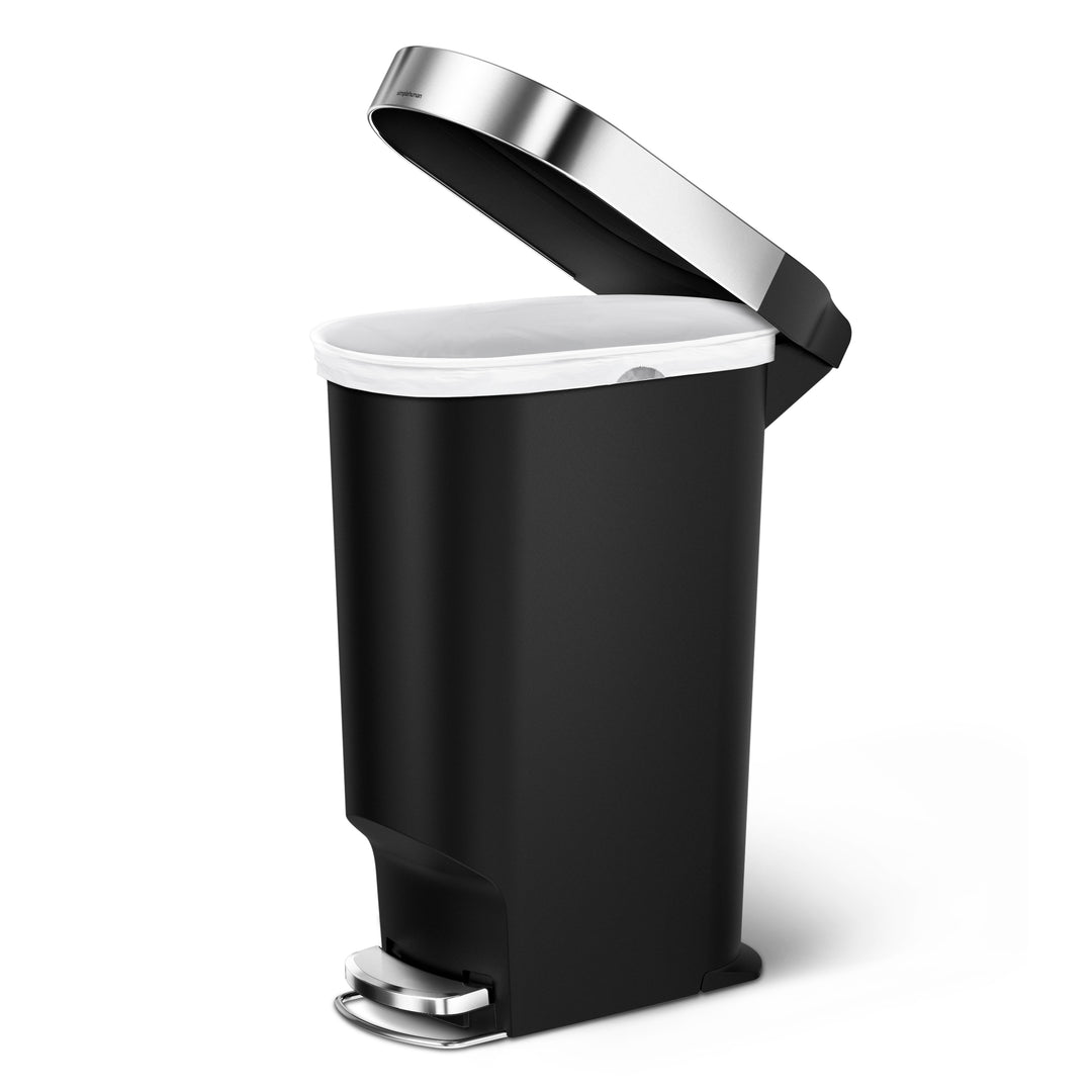 Pedalspand smal , pose kant, sort plast 40L