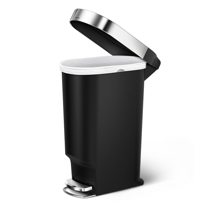 Pedalspand smal , pose kant, sort plast 40L