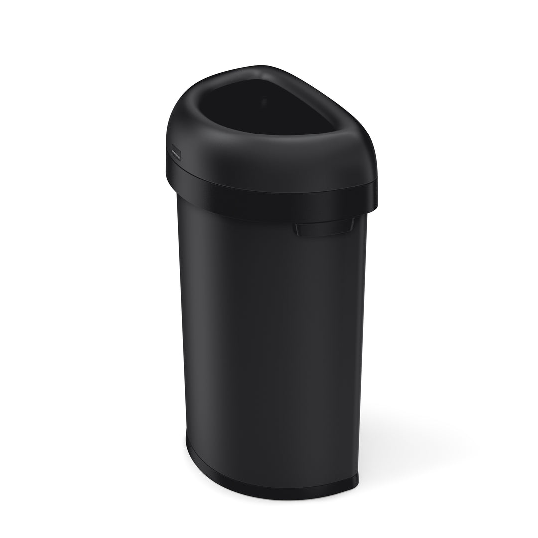 halvrund åben affaldsspand 60 l - sideprofil - simplehuman