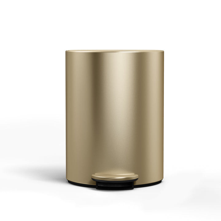 6l smal pedalspand - matguld med åbent låg - simplehuman matguld