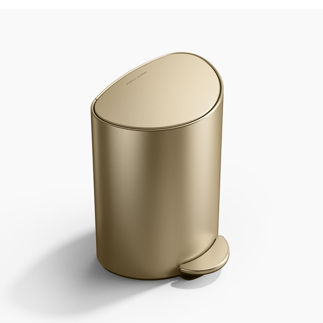 6l smal pedalspand - matguld - sideprofil - simplehuman