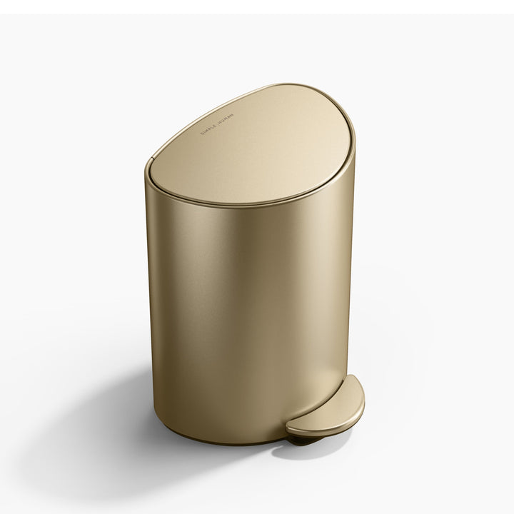 6l smal pedalspand - matguld - sideprofil - simplehuman