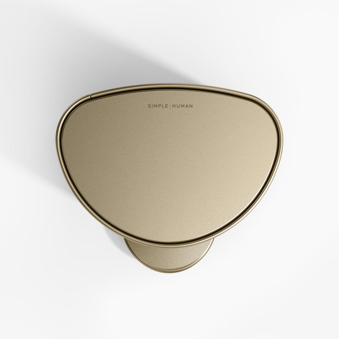 Mål og dimensioner for simplehuman 6l smal pedalspand - matguld