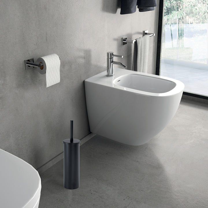 Flip gulv toiletbørste i Sort