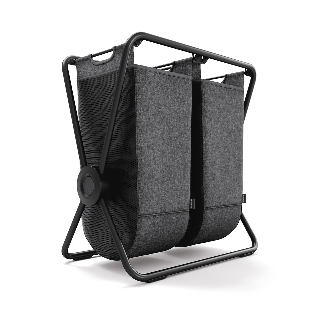 simplehuman dobbelt x-ramme vasketøjskurv - hvid