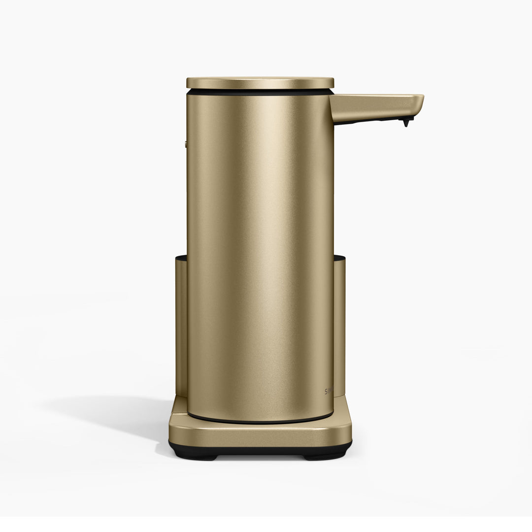 414ml genopladelig sensorpumpe med holder med åbent låg - simplehuman matguld