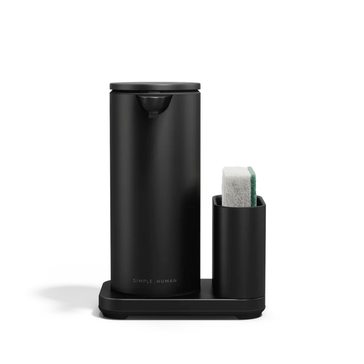 sensor dispenser med holder til svamp sort fra Simplehuman