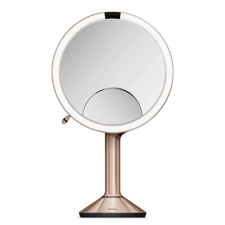 Makeup spejl med 5 x forstørrelse i rosa guld fra simplehuman